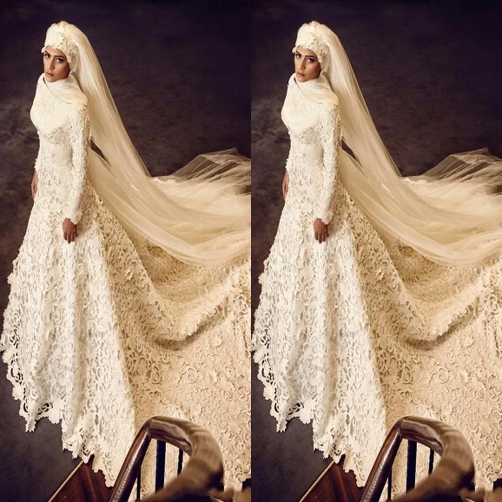 2016-Arabic-Muslim-Wedding-Dresses-Long-Sleeves-Lace-Wedding-Gown-Zipper-Back-Vestido-de-noiva