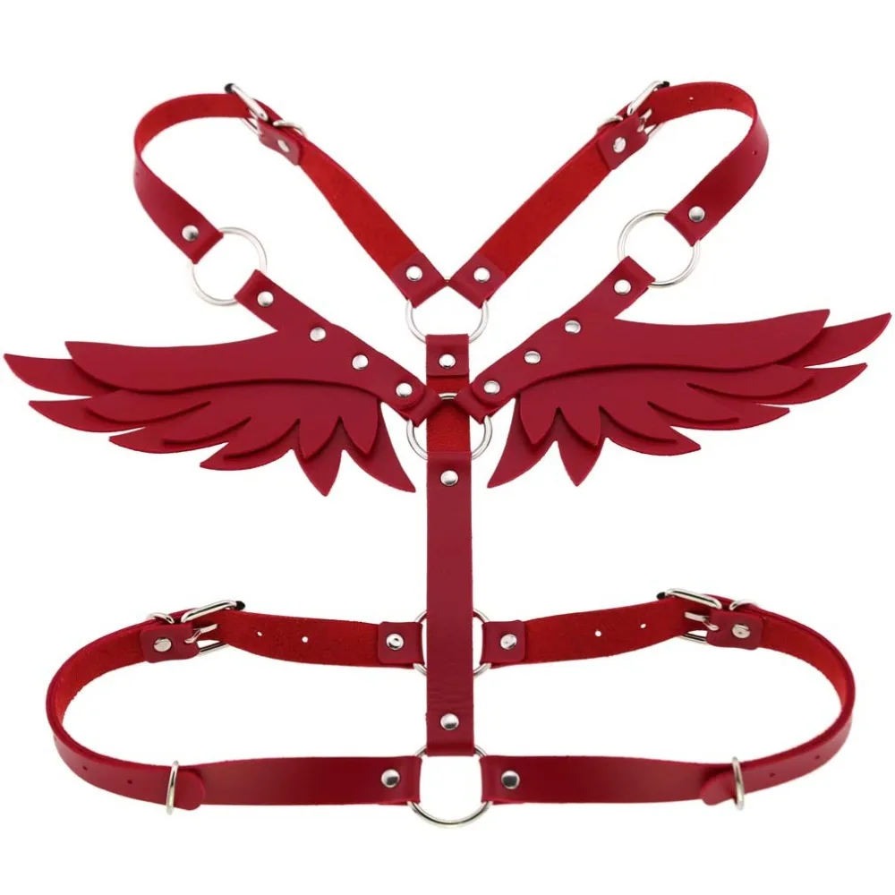 Кожаный бандаж KMVEXO с крыльями в готическом стиле