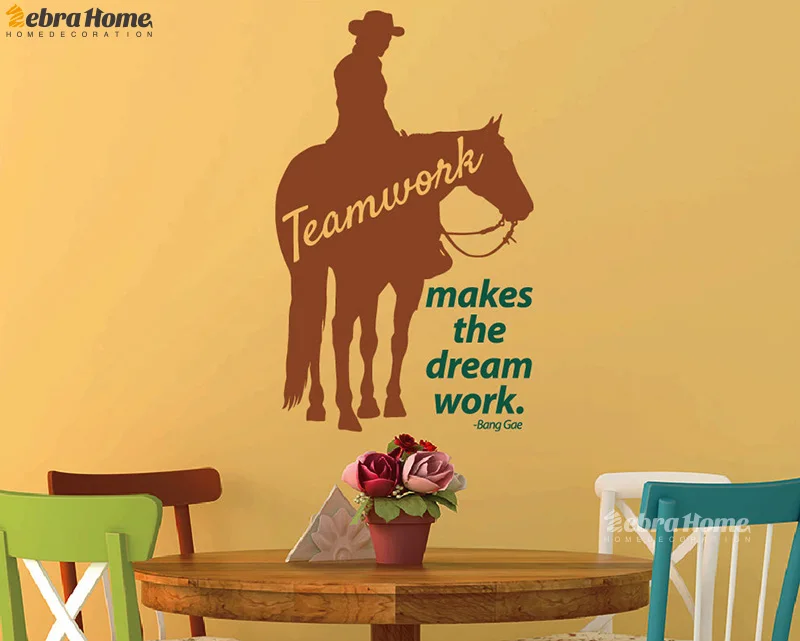 

Riding A Horse A Teamwork Horse English Words Letter Wall Decal Stickers For Living Room Art Vinyl Murals Wallpaper Home Decor