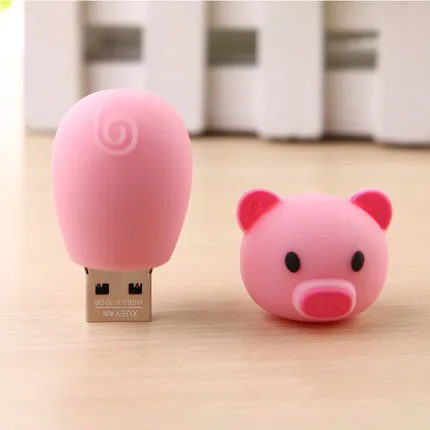 PenDrive Cartoon Cute Pink Pig Usb Flash Drive Pen Drive 4G/8G/16G/32G/64GB U Disk Animal Memory Stick Real Capacity Free Shppin