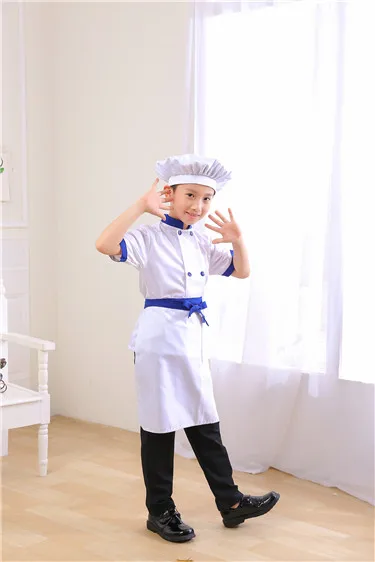 Шеф-повара костюмы дети фотографии Косплэй Обувь для мальчиков Обувь для девочек поваров Костюмы производительность работы Костюмы