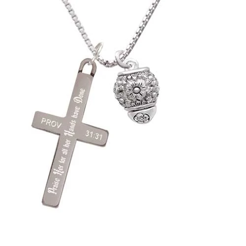 Flowers Spinner - Praise Her - Cross Necklace (1)