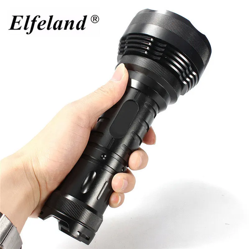

Elfeland aluminum alloy Waterproof 5 Modes 30000 Lumens Lighting Distance 1000m 12X T6 LED Flashlight 18650 Torch