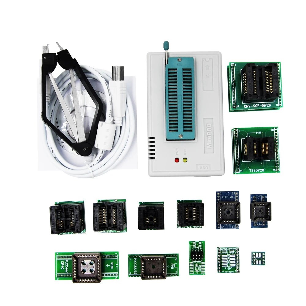 Программатор TL866II + 13 универсальных адаптеров программатор PLCC Extractor TL866 AVR PIC Bios 51 MCU