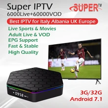 T95ZPlus 3g/32G+ европа италия IP tv для взрослых IP tv подписка+ VOD Mediaset WiFi 4K Amlogic S912 Android tv Box медиаплеер с EPG