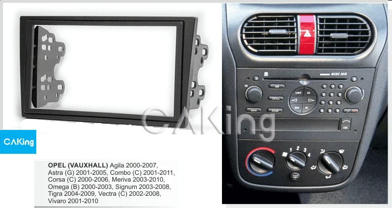 

2DIN Car Fascia Radio Panel for OPEL Tigra 2004-2009, Vectra (C) 2002-2008, Vivaro 2001-2010 Dash Kit Facia Plate Bezel Adapter