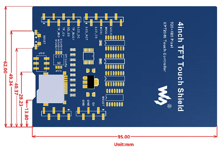 4inch-TFT-Touch-Shield-size