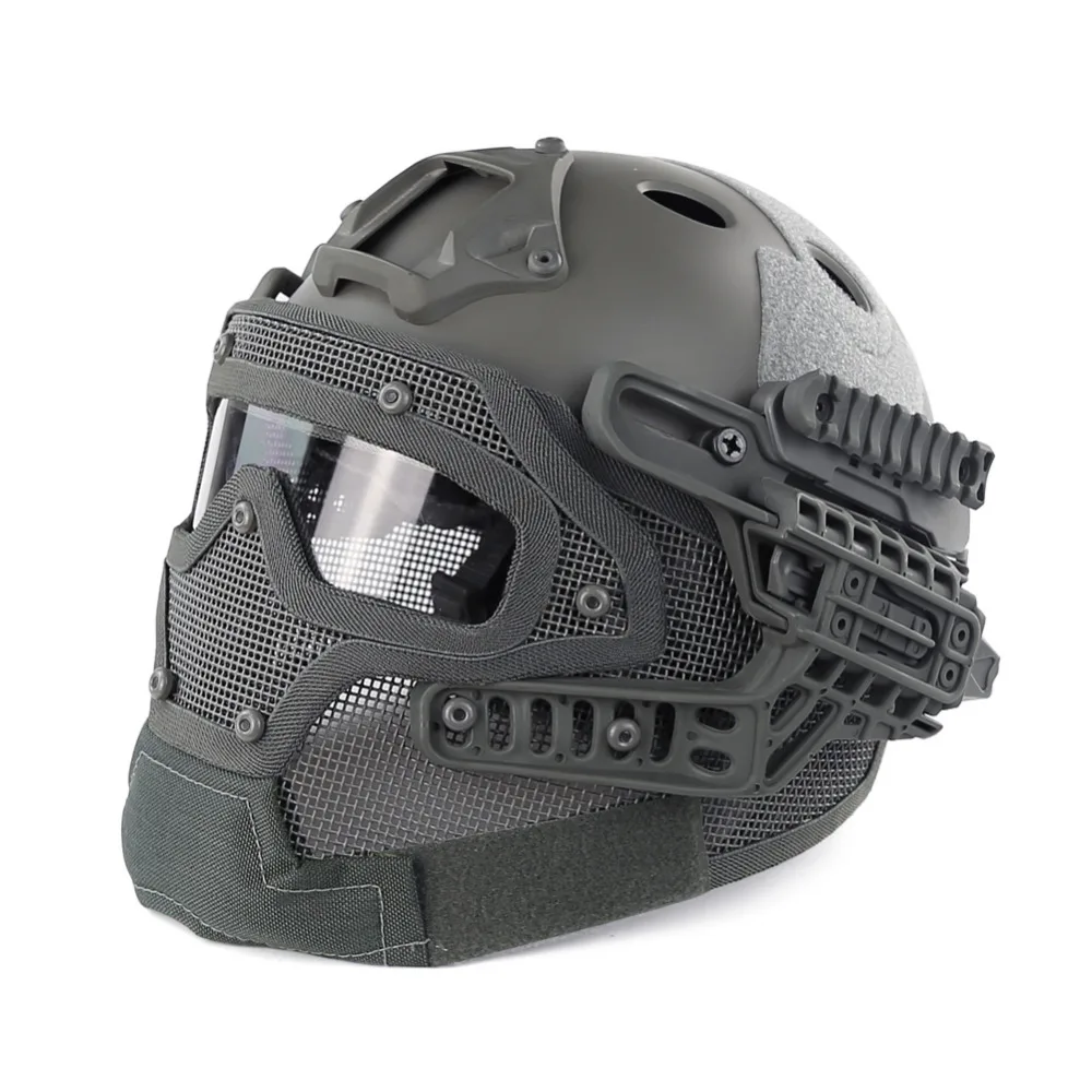 Открытый G4 система Тактический PJ шлем Fullface с защитными Goggle и сеткой маска для лица страйкбол шлемы для военных игр