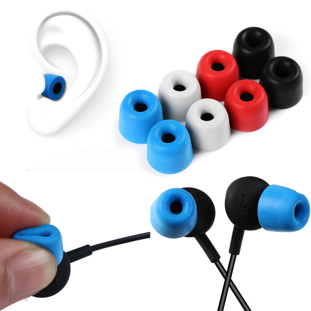 

4pcs T400 3-5 mm Caliber Headset accessories Earphone tips Foam Sponge Ear Pads for Headphones Noise Isolating Earplug