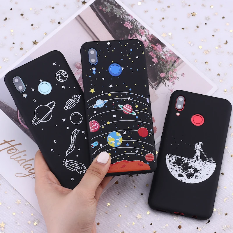 Силиконовый чехол для телефона Xiaomi mi Red mi Note 5 6 7 8 9 lite Pro Plus Space Moon Astronaut Stars Candy