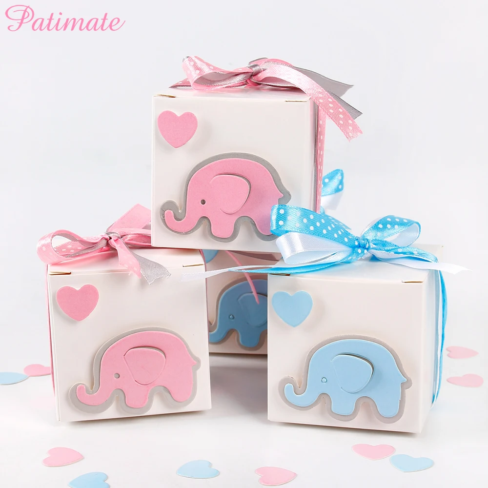 

12/24 Pcs Elephant Favor Candy Boxes Elephant Boy/Girl Baby Shower Gift Boxes Elephant 1 st Birthday Party Supplies Favors Box