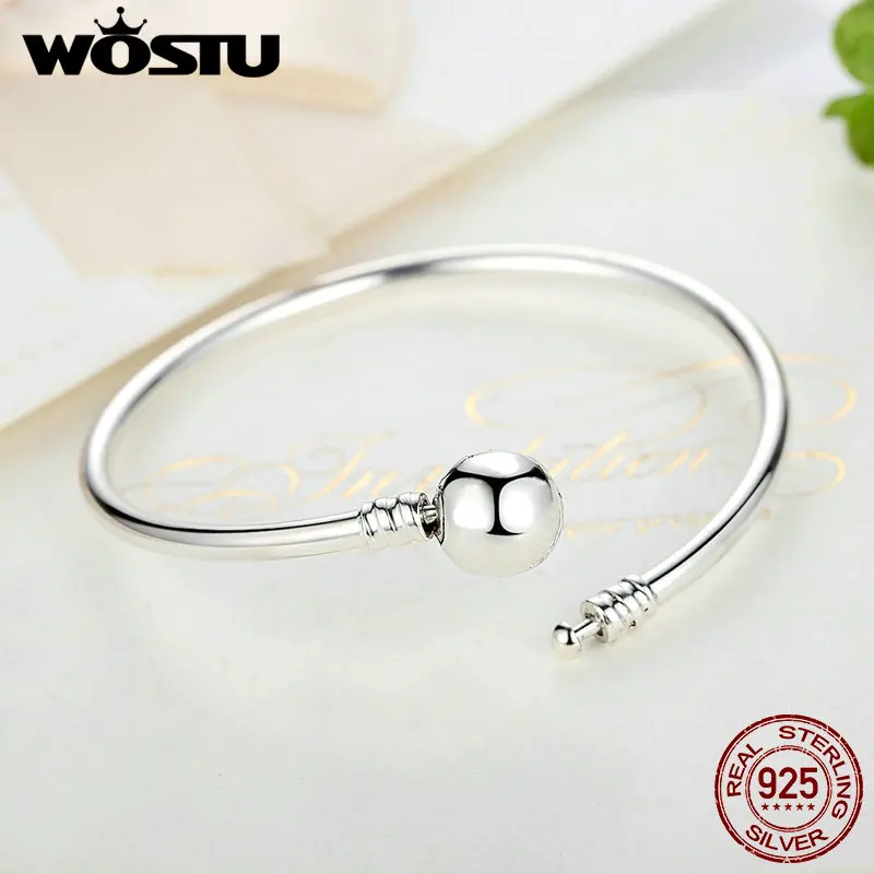 Kopen WOSTU Authentieke 925 Sterling Zilver Graveren Sneeuwvlok Sluiting Uniek als je Chain Armband Bangle Fit DIY Sieraden XCHS915