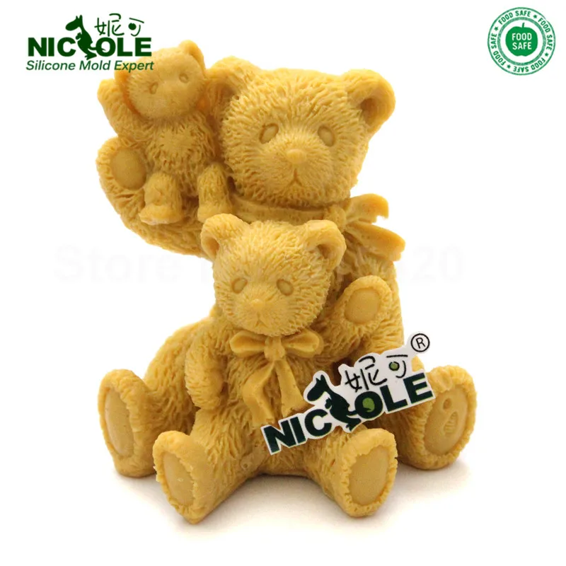 

Silicone Soap Mold 3D Teddy Bear Shape Multifunction Candle Molds Cake Candy Baking Mould DIY Handmade Resin Craft