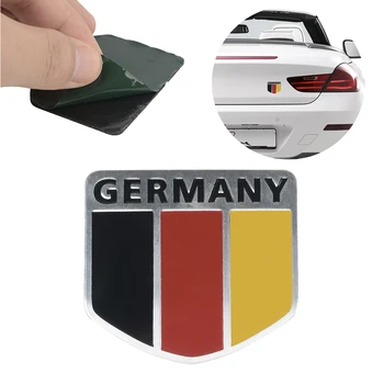 

1pcs 3D Metal Germany German Flag Badge Car Stickers Car Front Grille Emblem Stickers Decals Racing Sports Auto Car Accessories