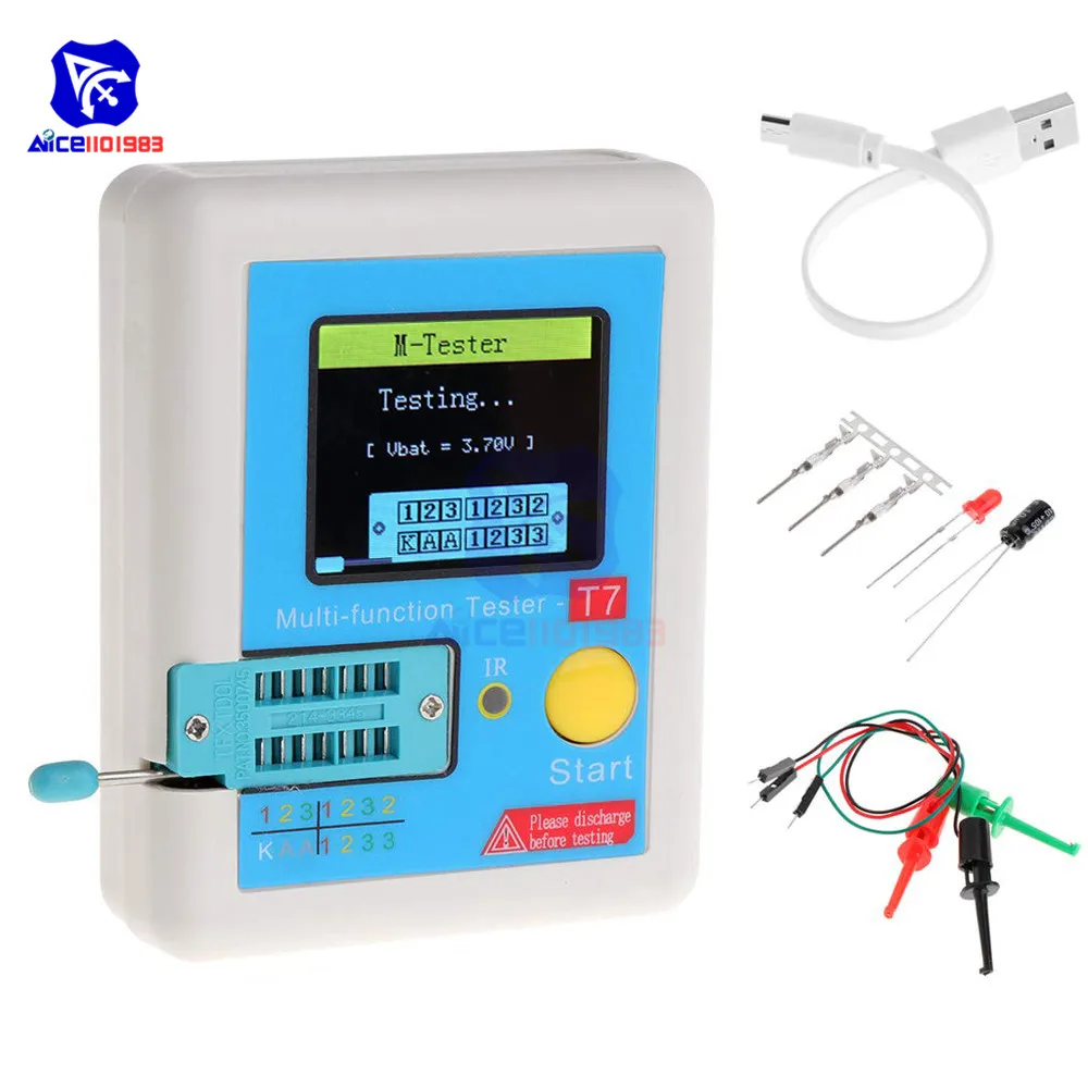 

3.5 inch (160*128) Colorful Display Multifunctional TFT Backlight Transistor LCR-TC7 Tester for Diode Triode Capacitor Resistor