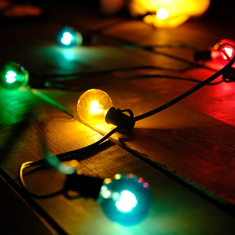 

25pcs 25ft G40 LED Bulb Globe Colorful String Lights AC220V Bulbs for Christmas Wedding Patio Backyard Party Garland Lamp CA119
