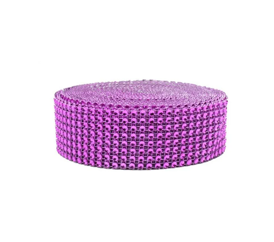 DIAMOND MESH WRAP ROLL SPARKLE RHINESTONE Crystal Platinum Ribbon 10 Yards 8 rows 4cm Width