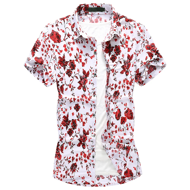 MOGU Для Мужчин's Regular Slim Fit рубашки модные летние пляжные шорты Уличная 5XL 6XL 7XL плюс печатных Новое поступление рубашка