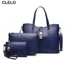 CLELO Messenger Bags Women Shoulder Bag 3 Unids/set Bolsos Bolsos de Moda de Gran Capacidad de Las Mujeres Bolsos Crossbody de LA PU Compuesto