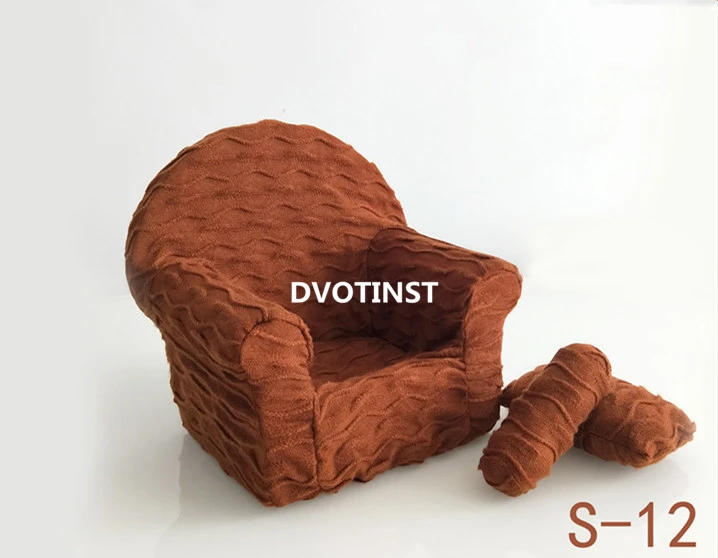 Dvotinst Новорожденный ребенок реквизит для фотосъемки позирует мини-диван кресло+ 2 шт. подушки для фотосъемки аксессуары для фотостудии - Цвет: S-12