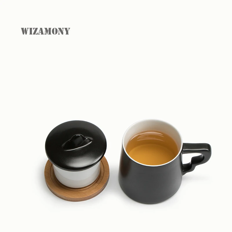 1 шт. Рекламные Керамические чашки WIZAMONY креативные кружки с фильтром чайный набор
