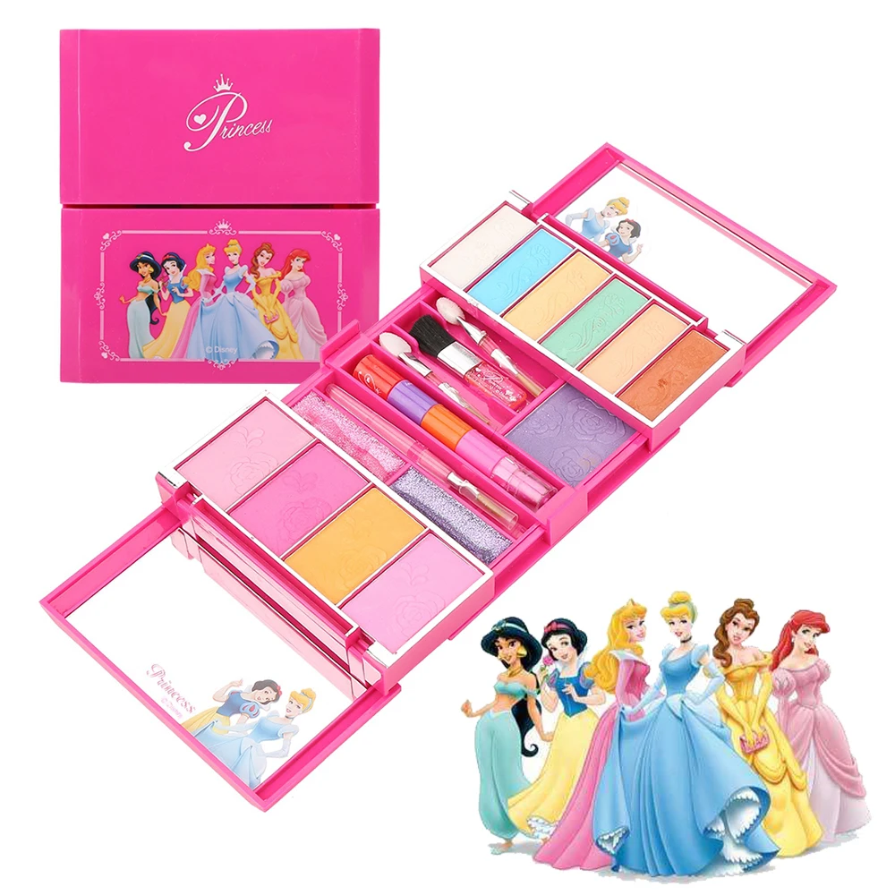 

DISNEY Girls Make Up Toys Safety Non-toxic Eye Shadows Lipsticks Blushes Cosmetic Set Pretend Play Beauty Toys For Girls Gift