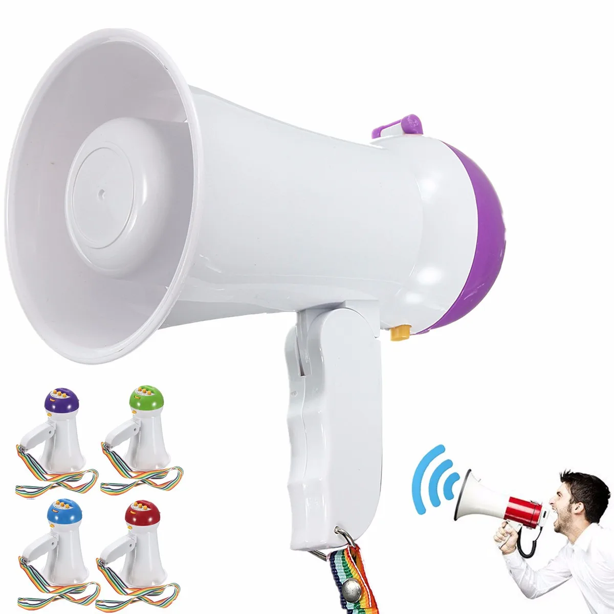 

Portable Foldable Handheld Megaphone Loud Speaker Amplifier Recorder Bullhorn