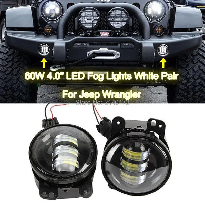 4INCH 30W Projector Lens LED Fog Driving Lights For Jeep Wrangler JK CJ
