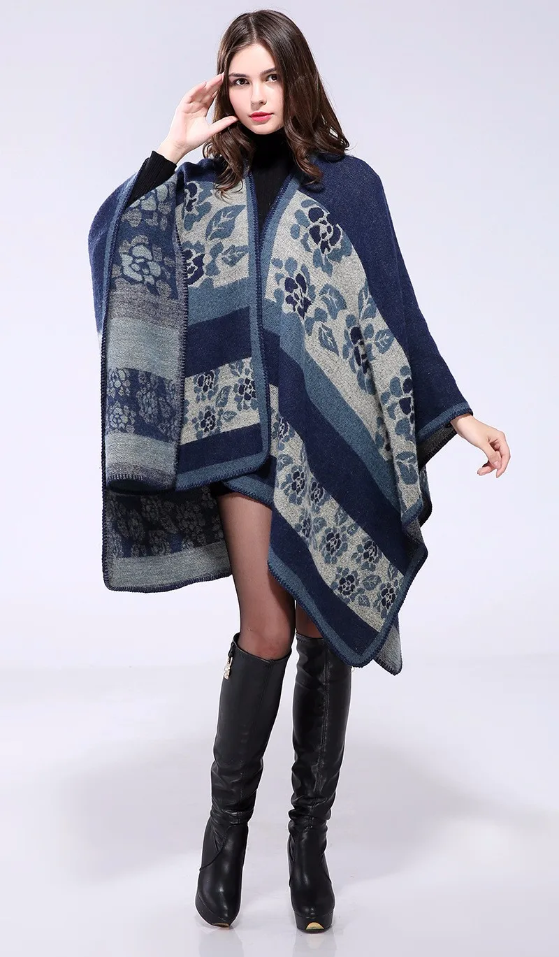 [AETRENDS] зимний кашемировый шарф женское пончо одеяло накидка шаль пальто Z-3159