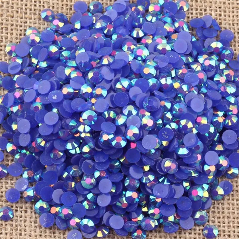 2 мм 3 4 5 6 DIY Bling Deep Blue Jelly AB Стразы ручной работы Flatback Смола камень для одежды и