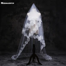 Velos De Novia Один Слои кружево край 3 м свадебная фата Свадебные аксессуары вуаль Mariage Sluier