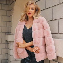 Шуба высокого качества Женская Лоскутная Элегантная с круглым вырезом Толстая теплая зимняя верхняя одежда куртка размера плюс 3XL розовая черная шуба