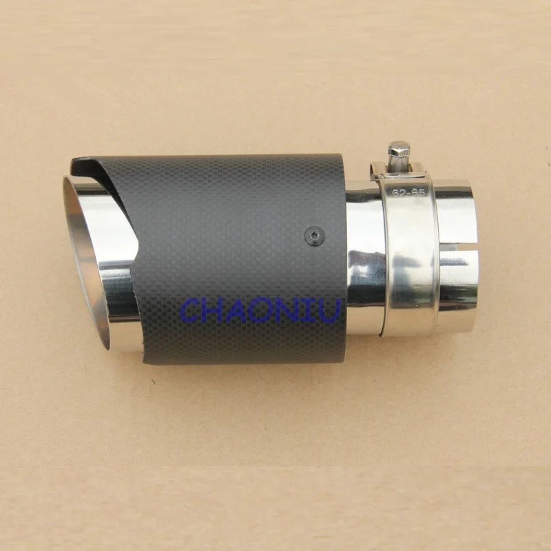 

Dianshi 50 pcs 57mm Inlet exhaust tip Universal Carbon Fiber Car Exhaust Pipe Tail Muffler Tip