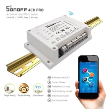 умный дом ITEAD sonoff 4CH Pro 4 банды монтажный Smart WI-FI переключатель Беспроводной Управление домашний свет Alexa Дистанционное домашней автоматизации 10A/ 2200 Вт