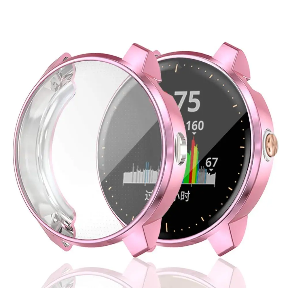 

FOLOME Garmin Vivoactive 3 Music Watch Plating TPU Screen Protector Ultra Slim Soft Full Cover Case Protective Shell Case Cover