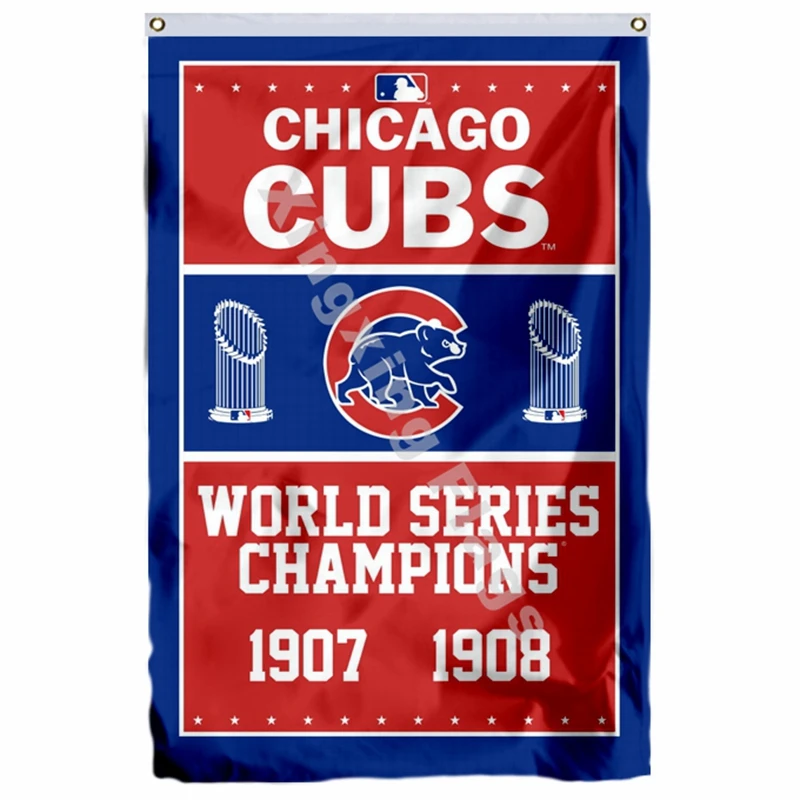 Chicago Cubs World Series Champions Flag 3ft X 5ft Polyester MLB Banner