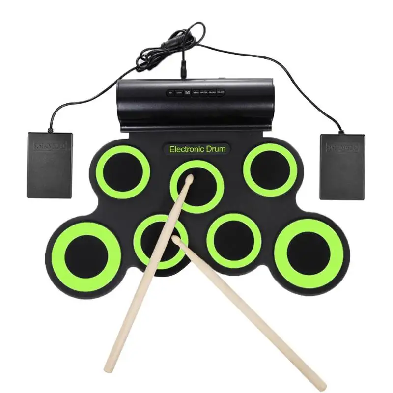 

Portable Digital USB MIDI Desktop PC Musical Instrument Electronic Roll Up 9 Pad Drum Kit or Kids Adult