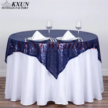 

5PCS Lot Thick Sequin Table Cloth Overlay For Wedding Tablecloth Decoration