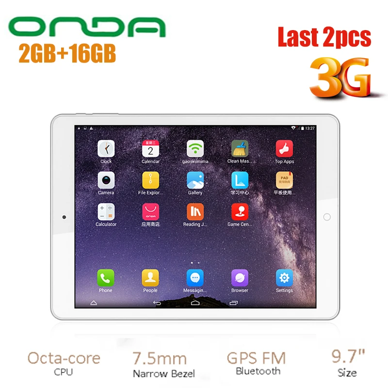 

NEW Onda V919 3G Air Android 4.4 Phone Tablet PC 9.7 Inch MTK8392 2.0GHz QXGA IPS Screen 2GB RAM 16GB ROM WiFi Tablets PC GPS FM