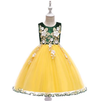 A-Line Flower Girl Dresses For Wedding Party Appliques Birthday Prom Dress Little Girl Princess Gown Kids Formal Wear 2019 girl s formal dress 2018 flower wedding dresses kids gauze birthday evening party ball gown children s princess dress pink 2 13y