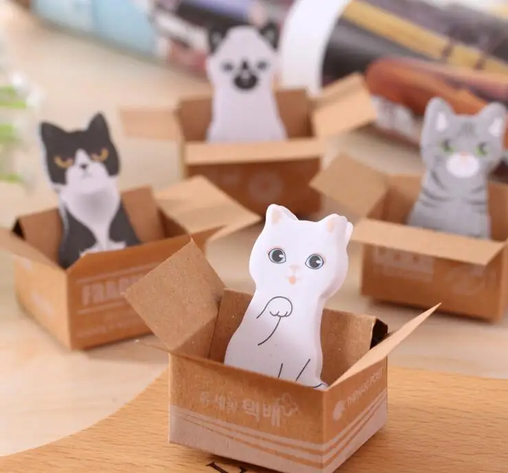 5pcs/1lot Lovely Cat Sticky Notes Self-Adhesive Memo Pad Daily Notepads #006 School Supply Bookmark Post it Label | Канцтовары для