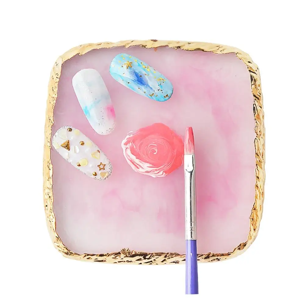 Square Resin Agate Piece Jewelry Display Board Household Nail Palette Photography Props