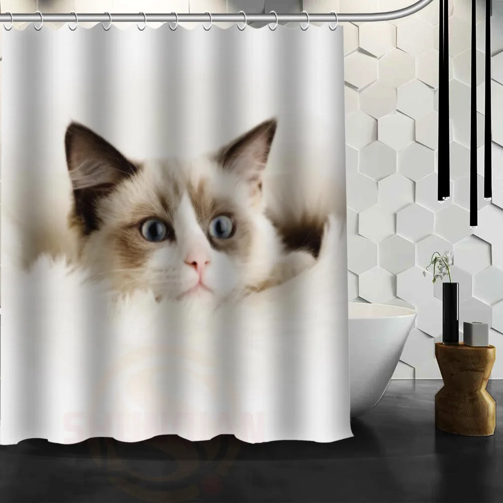 Ragdoll Cat Personalized custom Shower Curtain Bath Curtain Waterproof