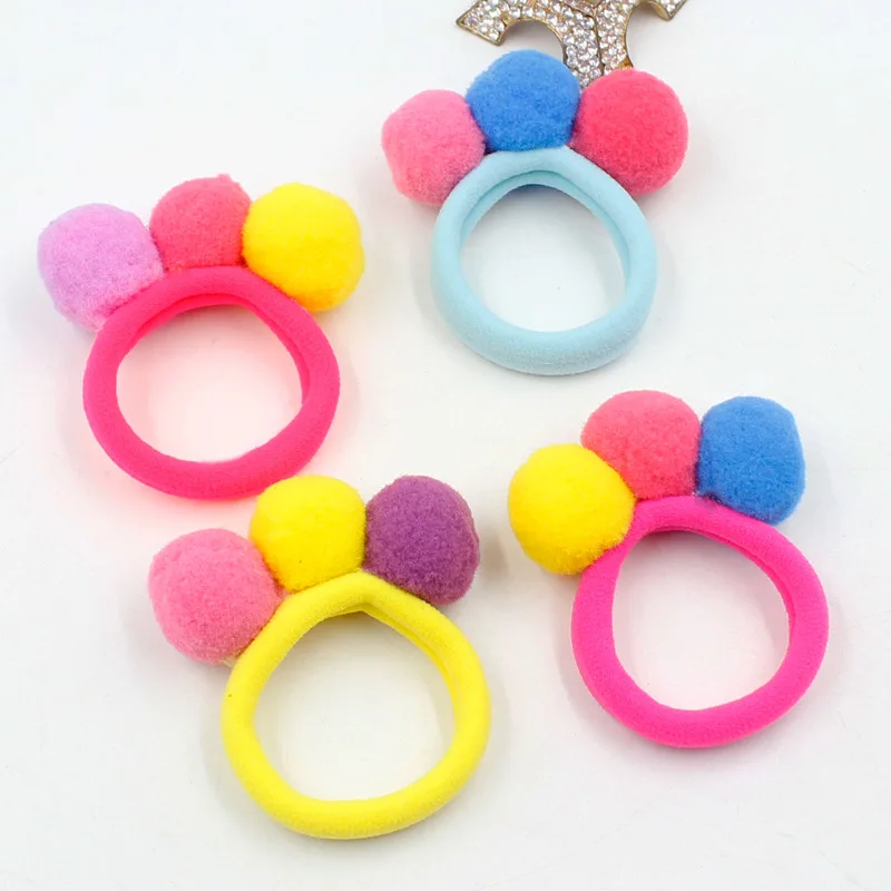 

AIKELINA Fashion Cute 3 Balls Elastics Hair Holders Bands Gum Fashion Kids Candy Rubber Bands Headwear Girl Hair Accessories