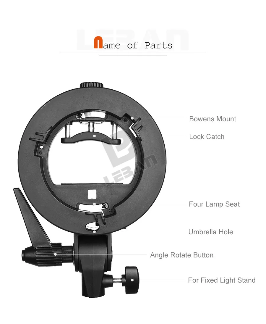 S-образное крепление Godox Тип Кронштейн Bowens держатель для софтбокса Speedlite Flash Snoot соты Softbox