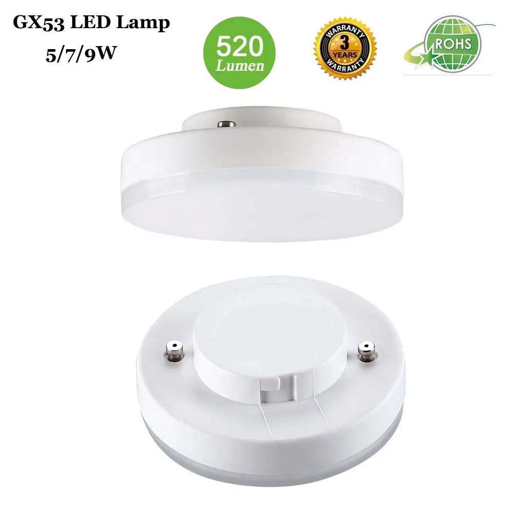 

Free shipping led bulb GX53 5W 7W 9W GX53 LED lamp 220V 240V without GX53 Base Warm Cold white light