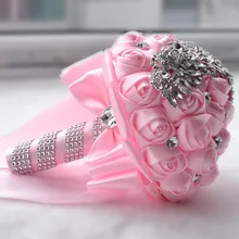 Великолепная Кристалл Свадебный букет красный брошь букет свадебные аксессуары невесты Искусственный Свадебные цветы Свадебные букеты