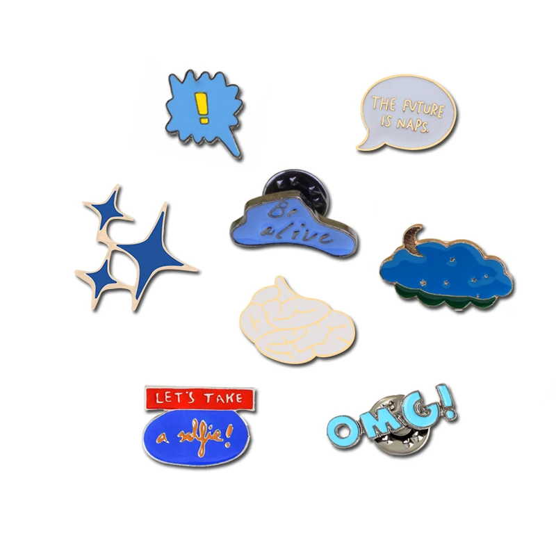 

Star Pin Marvel Symbol Brooches For Kids Pins Brain Neuron OMG! Metal Badge Dark Cloud Letter Enamel Brooch supplies for jewelry