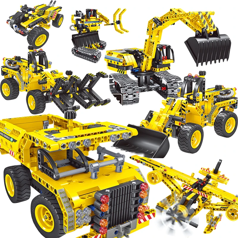 

2 in 1 Compatile legoed Technic city Engineering Building Blocks Excavator digger Truck Plane Robot kits Toys Bricks Child