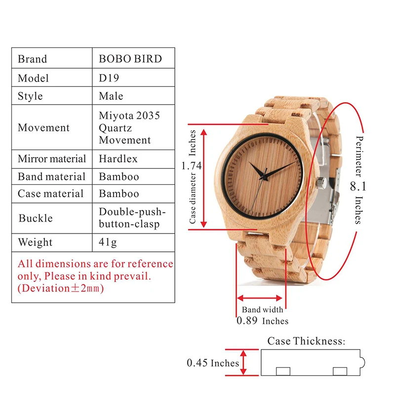 D19 full bamboo watches for men C11.